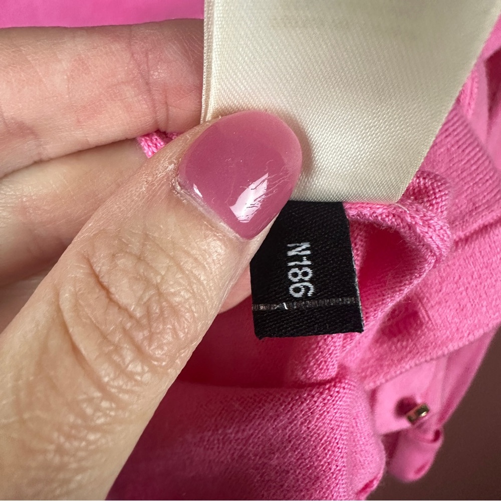Kate Spade hot pink light weight cardigan bow on cuffs size small - Picture 6 of 8